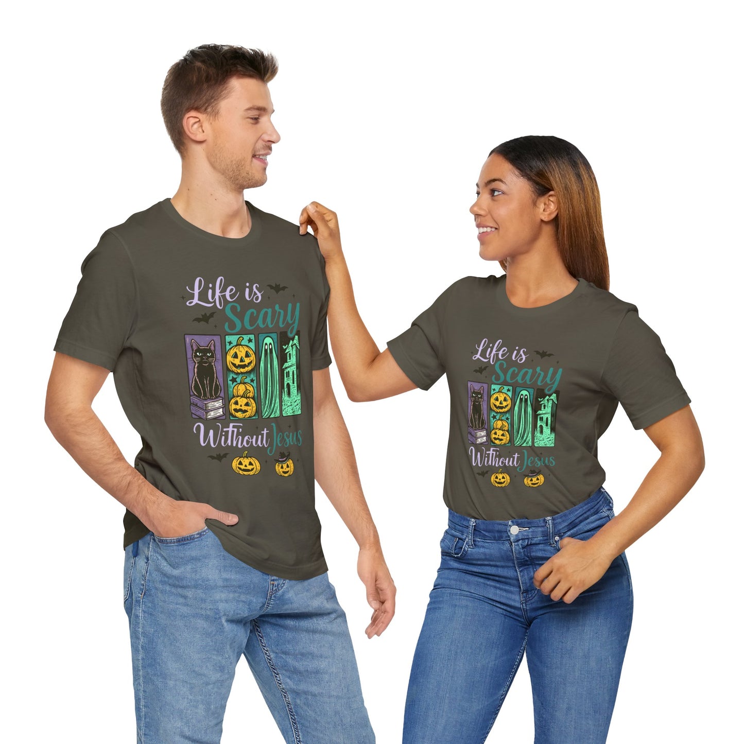 Life Is Scary Without Jesus Shirt – Christian Retro Halloween Faith Tee