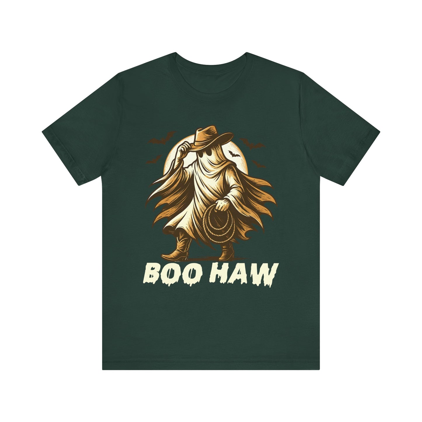Boo Haw Shirt Ghost Cowboy Western Halloween Tee, Funny Rodeo Spirit Fall Outfit