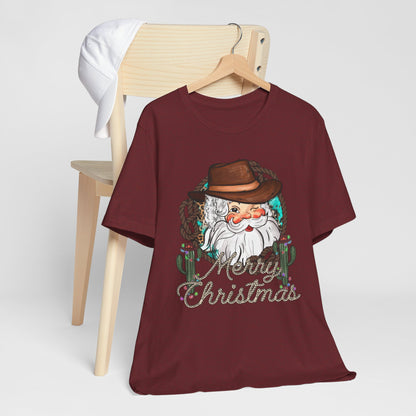 Merry Christmas Howdy Santa Shirt – Retro Western Cowboy Funny Holiday Pajama Tee