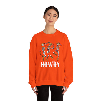 Howdy Cowboy Skeleton Sweatshirt – Western Dancing Boots Horse Pullover