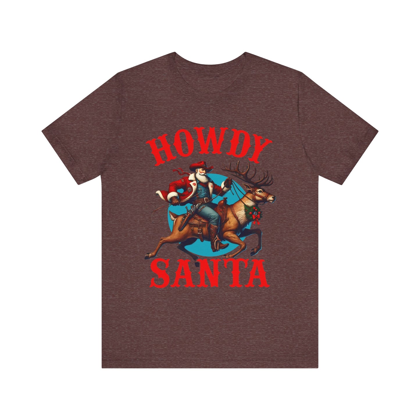 Howdy Santa Shirt – Funny Western Cowboy Riding Reindeer Christmas Rodeo Tee