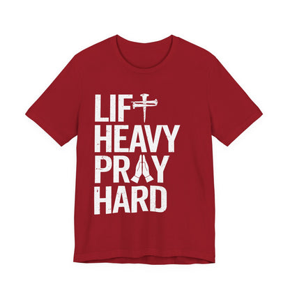 Lift Heavy Pray Hard Cross Nails Trendy Christ Gym Vintage T-Shirt