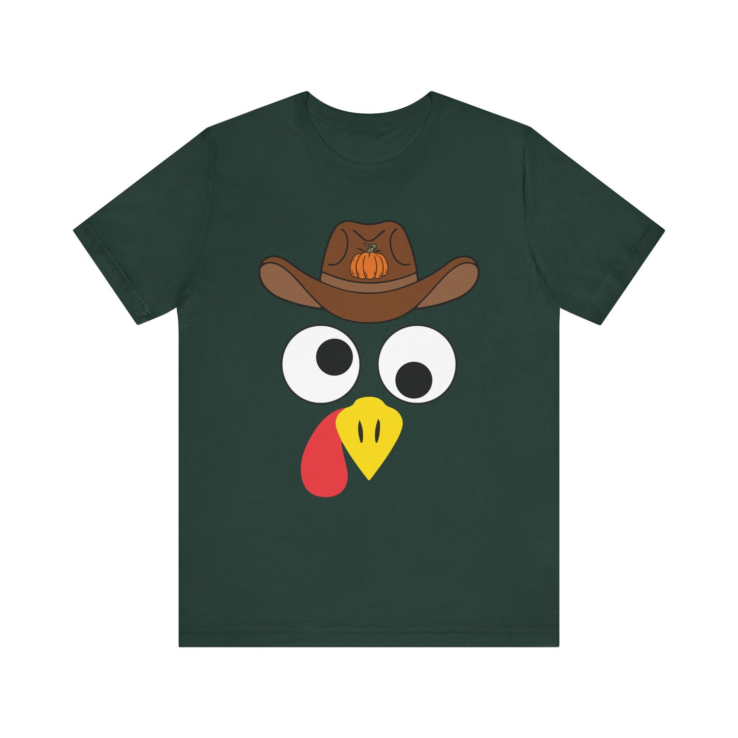 Thanksgiving Couples Turkey Face Shirt – Funny Cowboy & Cowgirl Matching Tee