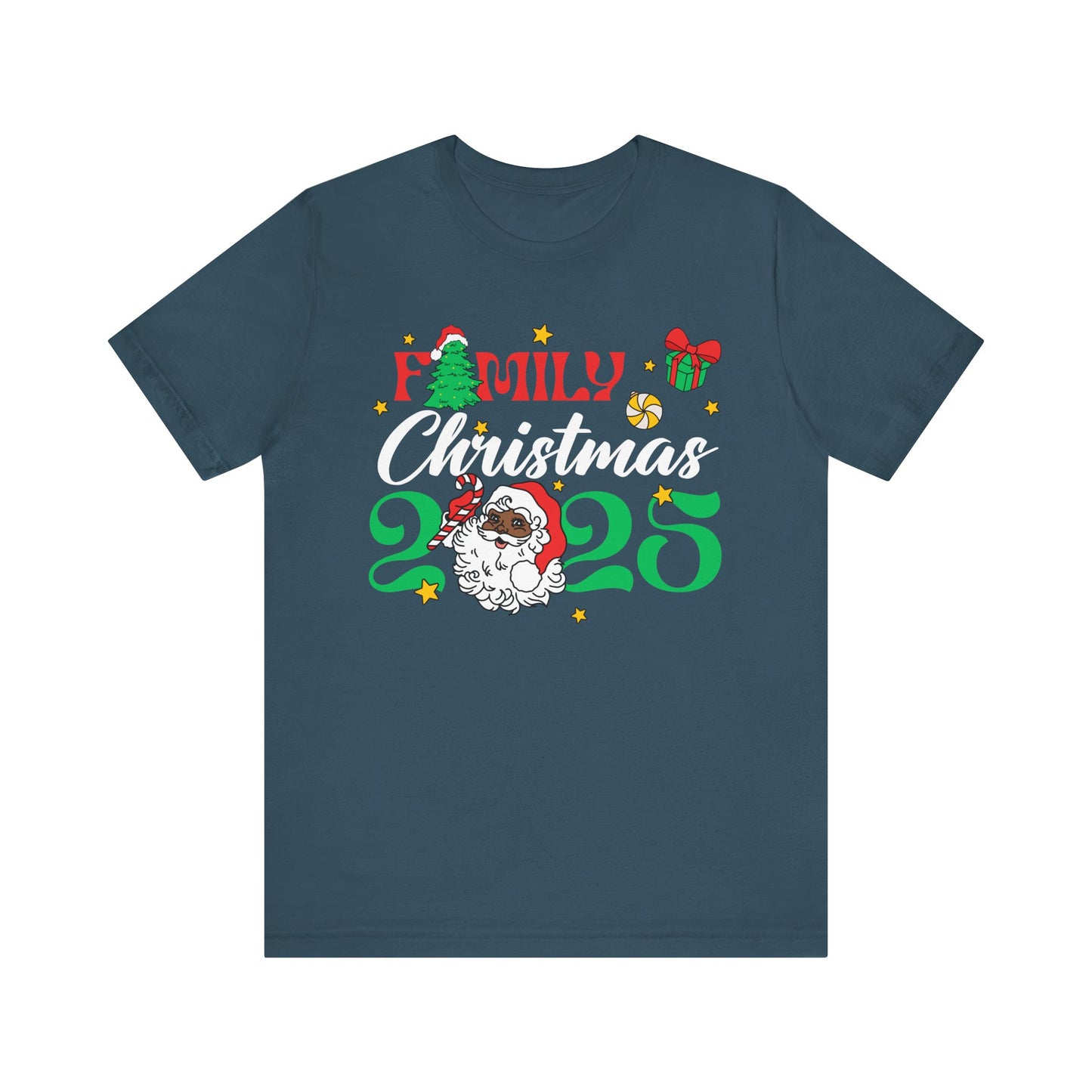 Family Christmas 2025 Shirt – Black Santa Afrocentric Matching Holiday Tee
