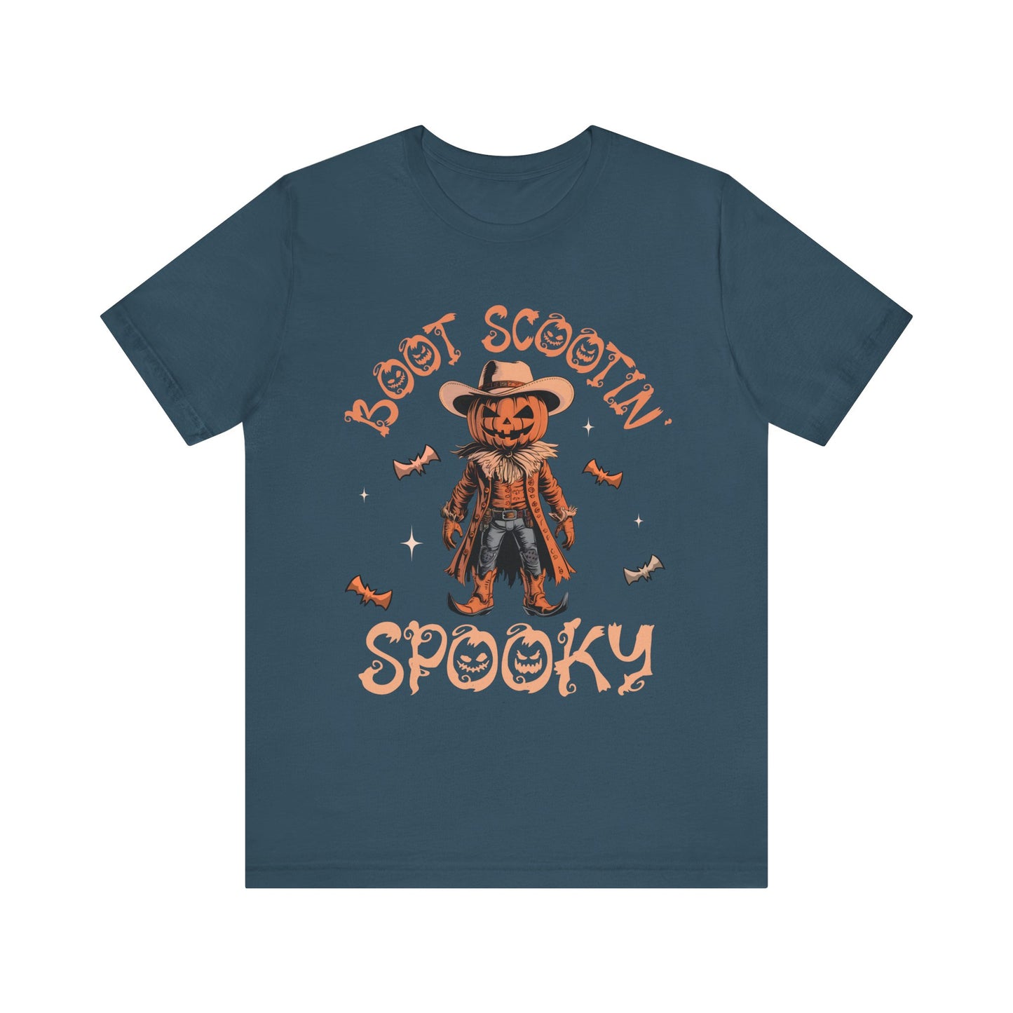 Boot Scootin’ Spooky Shirt – Funny Cowboy Pumpkin Head Western Halloween Tee