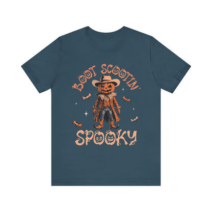 Boot Scootin’ Spooky Shirt – Funny Cowboy Pumpkin Head Western Halloween Tee