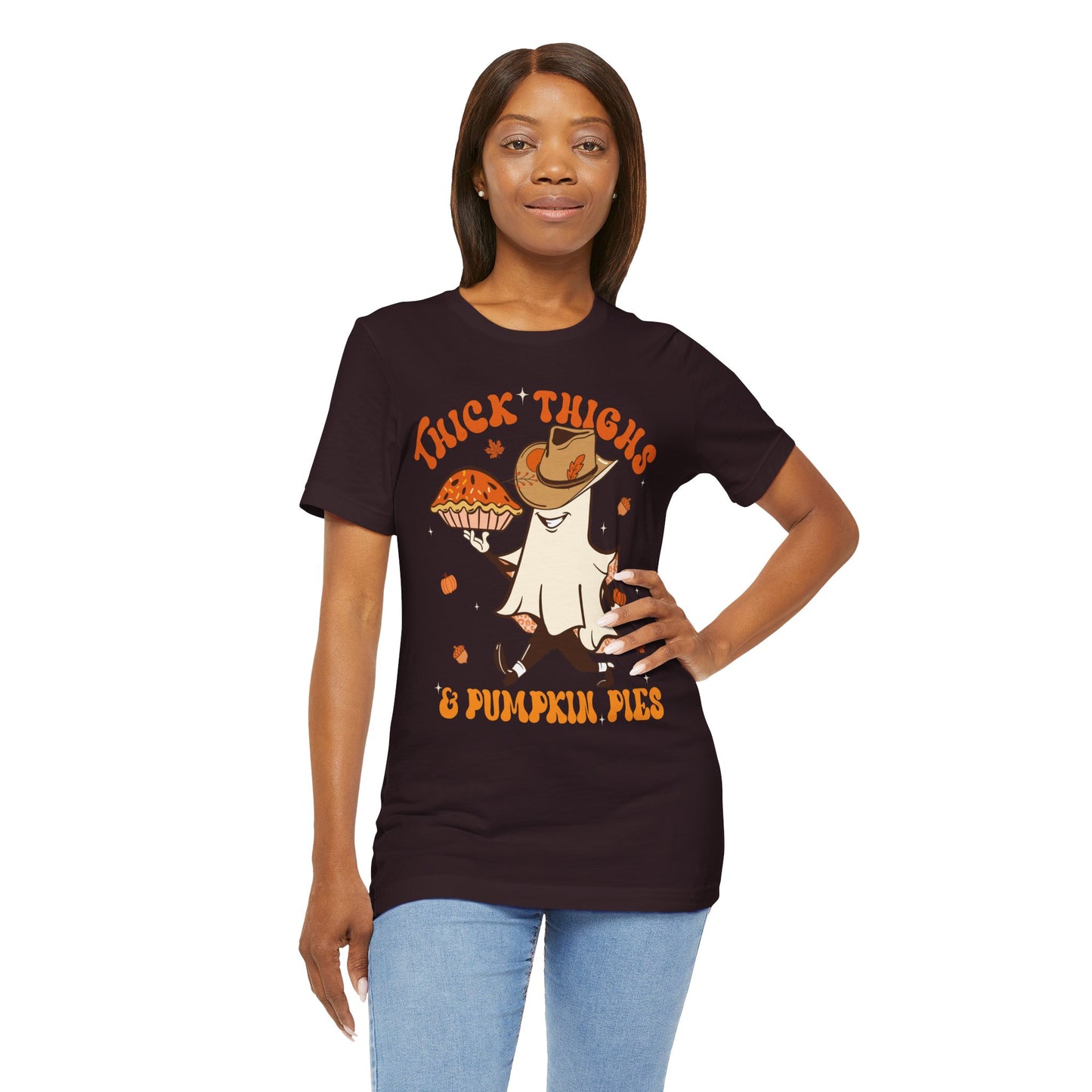 Thick Thighs Pumpkin Pies Shirt – Funny Howdy Ghost Western Halloween Tee
