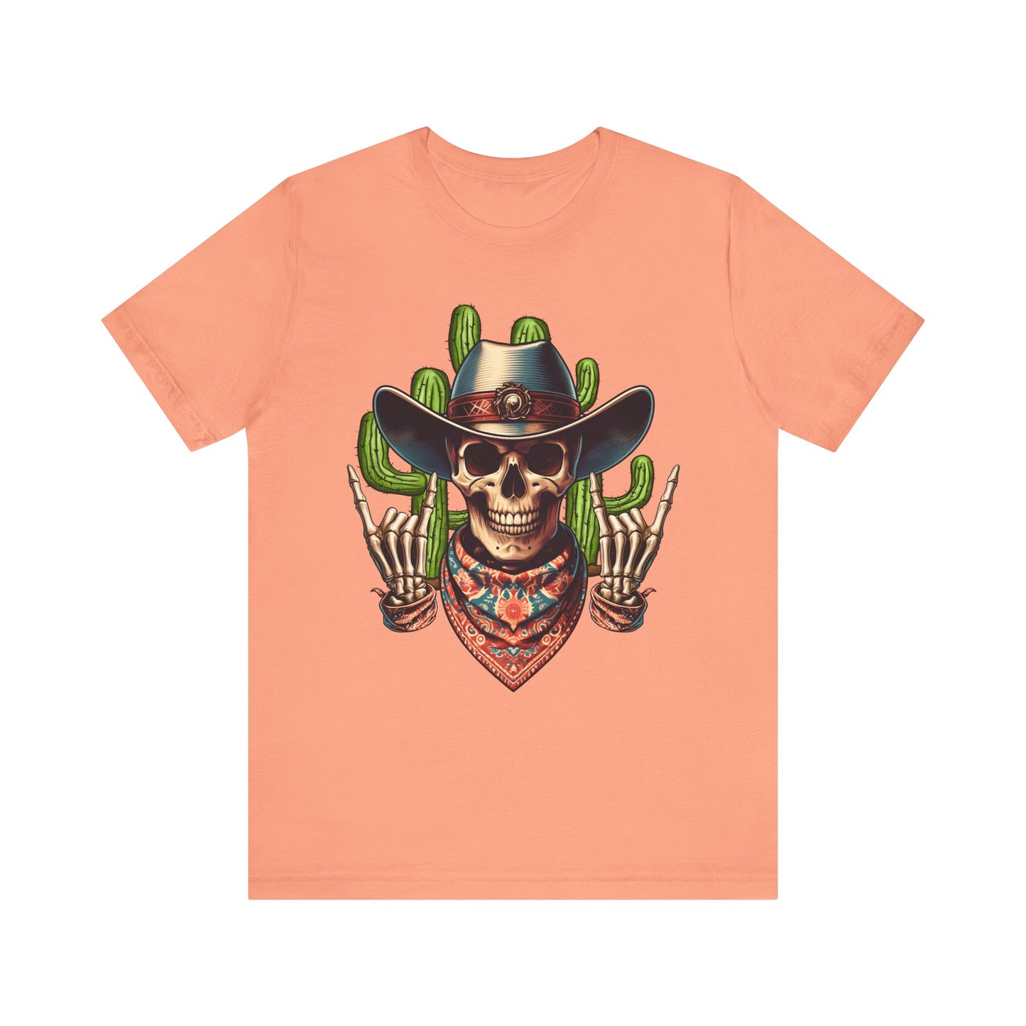Skeleton Cowboy Howdy Shirt – Rock Hand Skull Western Rodeo Texas Tee