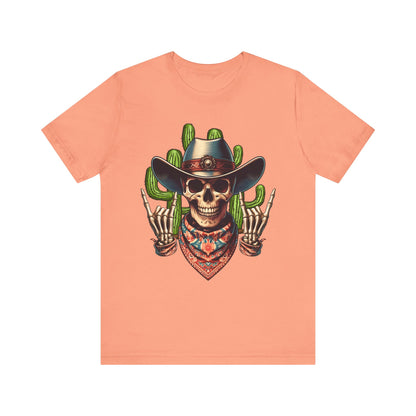 Skeleton Cowboy Howdy Shirt – Rock Hand Skull Western Rodeo Texas Tee