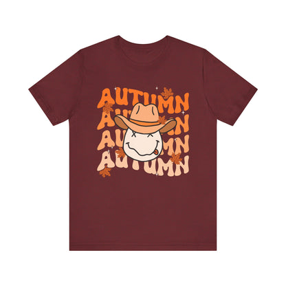 Retro Groovy Fall Shirt – Vintage 70s Smile Face Pumpkin Halloween Tee