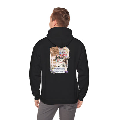 Jesus Collage Floral Hoodie – Christian Faith Bible Verses Cross Pullover