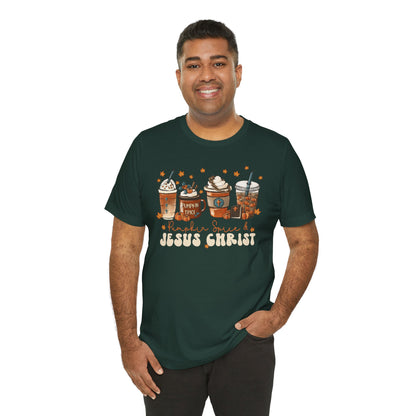 Coffee Pumpkin Spice & Jesus Christ Shirt – Christian Fall Latte Thanksgiving Tee