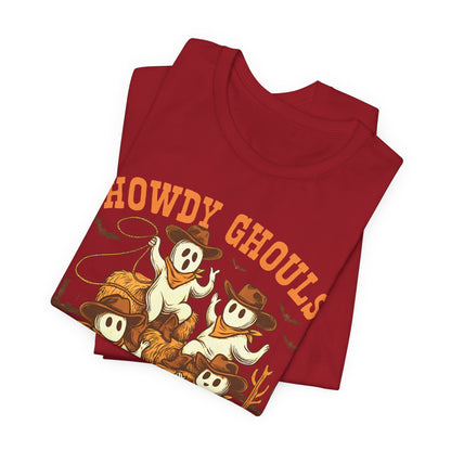 Howdy Ghouls Shirt – Cute Ghost Cowboy Halloween Tee, Western Rodeo Texas Fall Outfit
