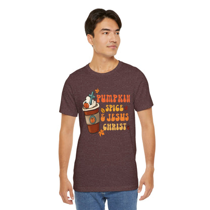 Pumpkin Spice Latte & Jesus Christ Shirt – Groovy Christian Fall Thanksgiving Tee