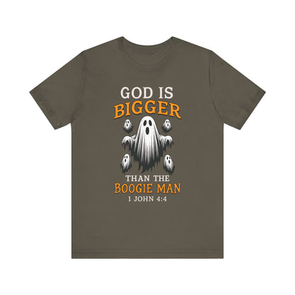 God Is Bigger Than the Boogie Man Shirt – Christian Ghost Halloween Faith Tee