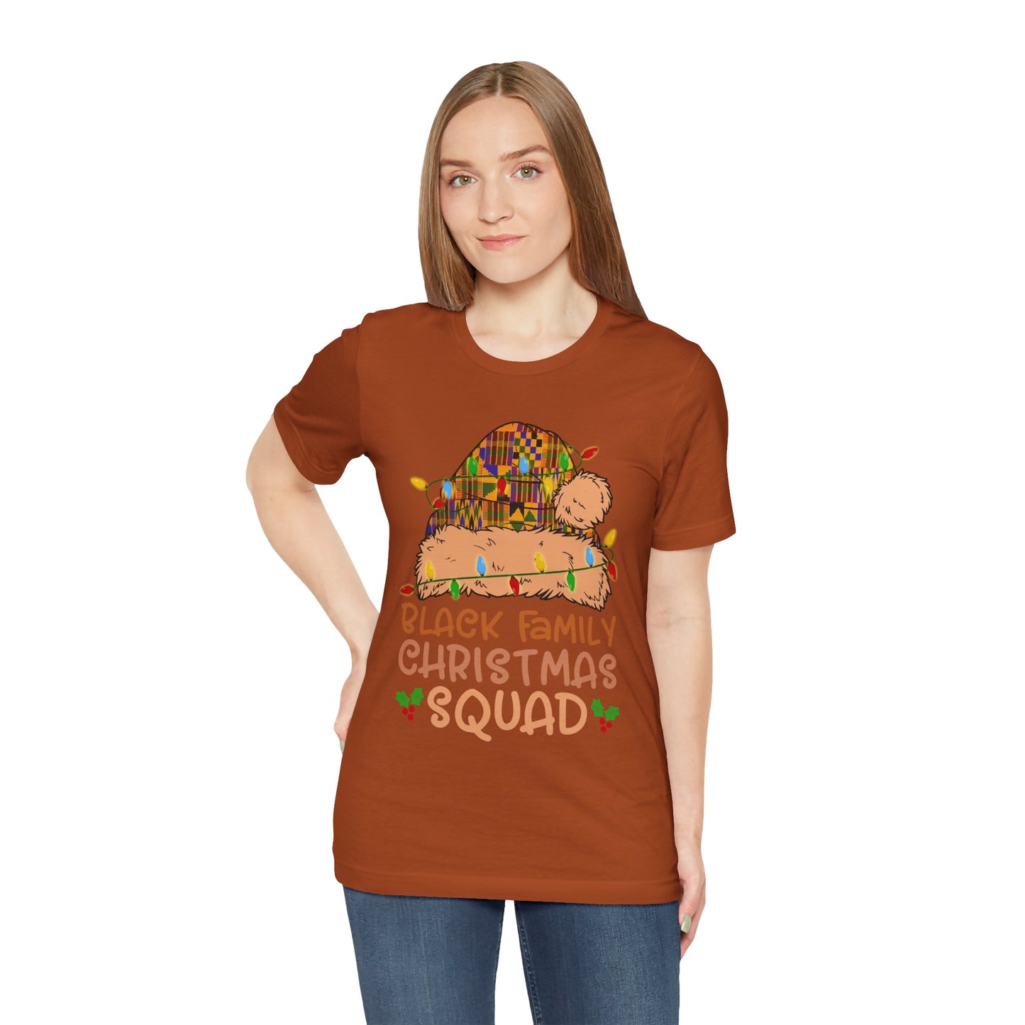 Black Family Christmas Squad Shirt – Kente Santa Hat African Heritage Holiday Tee