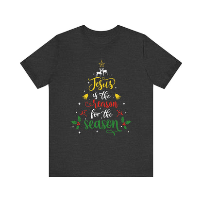 Jesus Is the Reason for the Season Shirt – Christian Christmas Tree Faith Tee