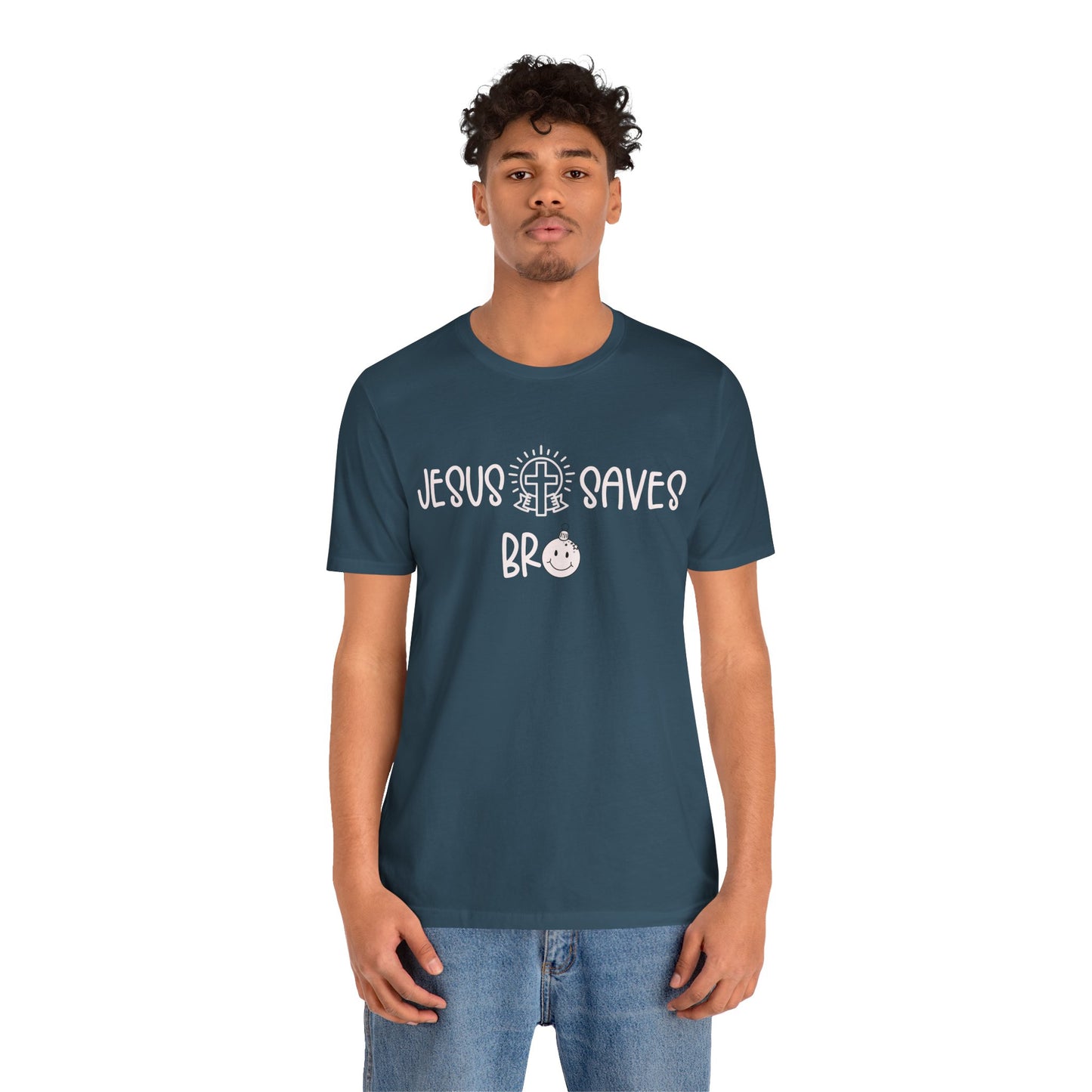Jesus Saves Bro Shirt – Christian Cross Bold Faith Christmas Holiday Tee