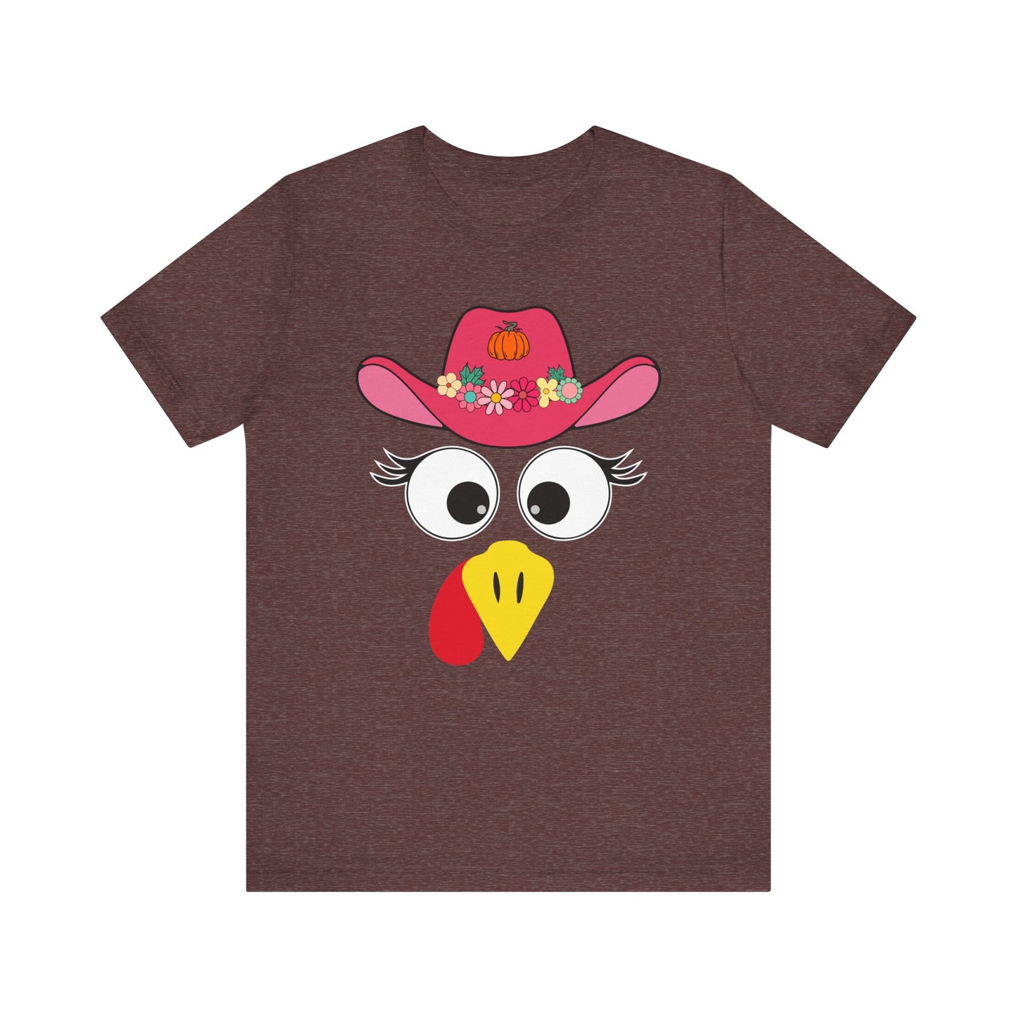 Thanksgiving Matching Couples Shirt Funny Turkey Face Cowboy Cowgirl Tee