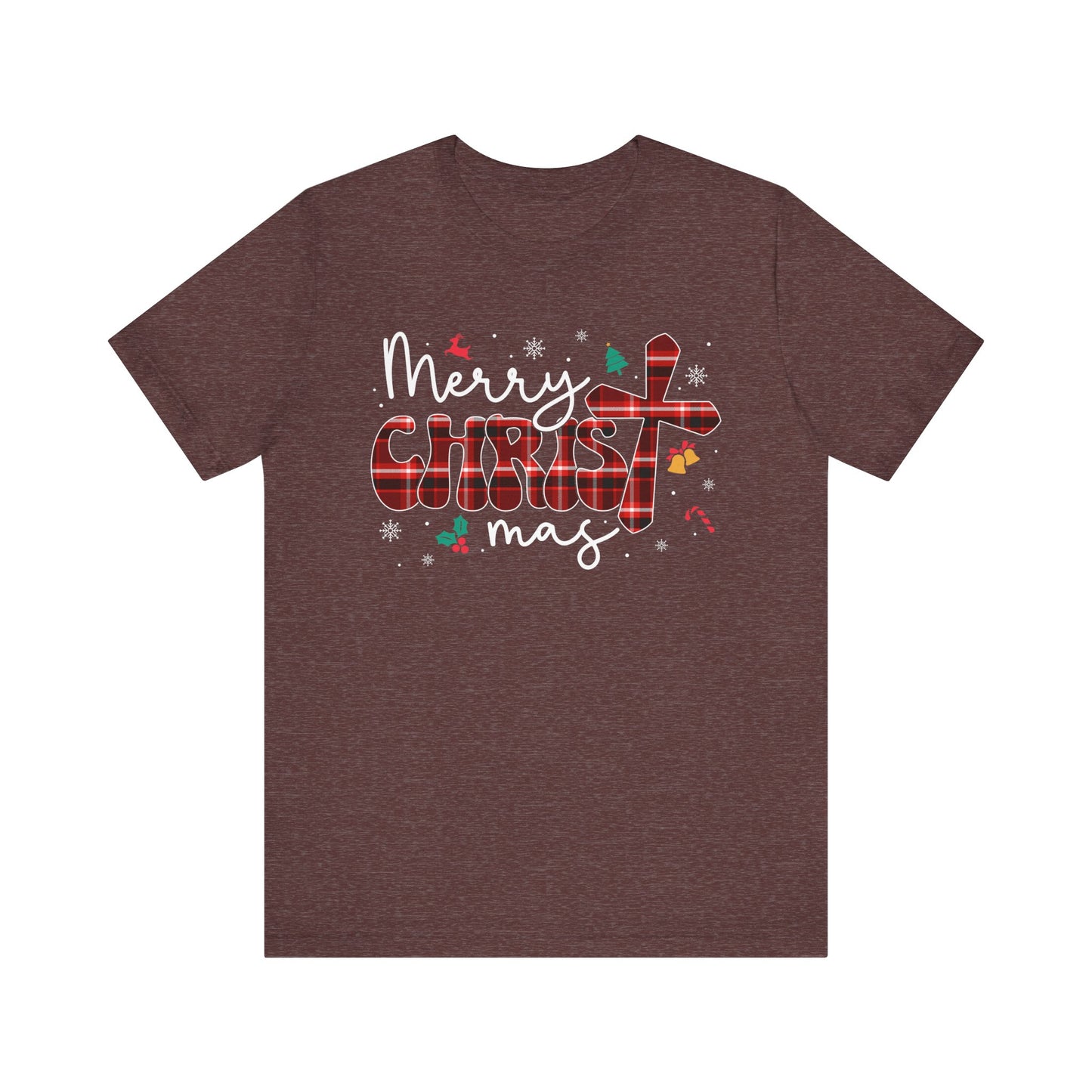 Merry Christmas Cross Shirt – Christian Buffalo Plaid Family Pajama Tee