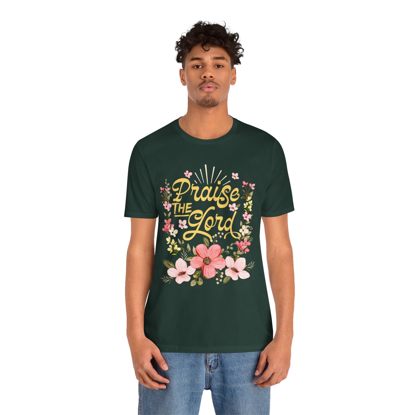 Praise the Lord Shirt – Christian Worship Groovy Retro Daisy Floral Faith Tee