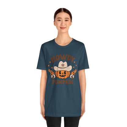 Howdy Pumpkin T-Shirt, Retro Western Cowboy Cowgirl Halloween Tee