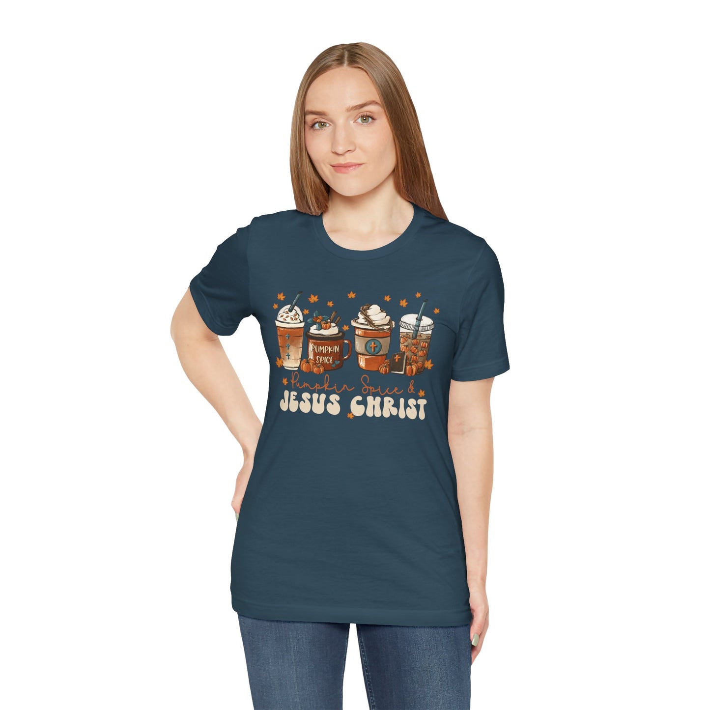 Coffee Pumpkin Spice & Jesus Christ Shirt – Christian Fall Latte Thanksgiving Tee