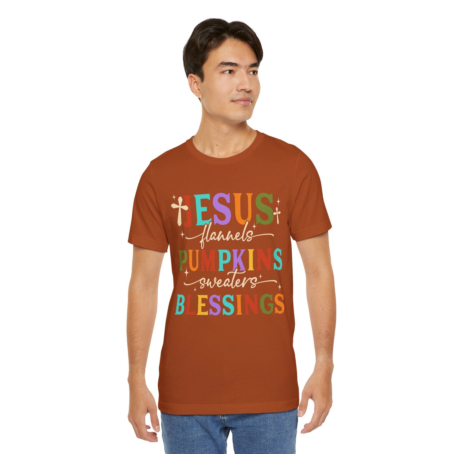 Jesus Flannels Pumpkins & Blessings Shirt – Christian Fall Thanksgiving Tee
