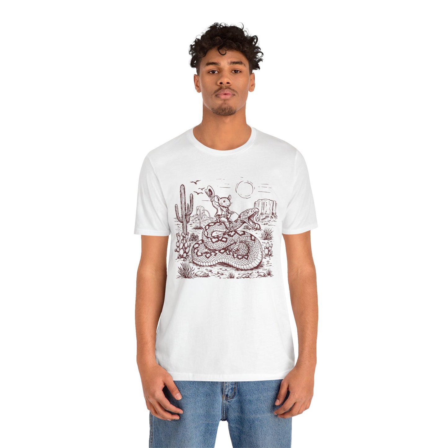 Cowboy Mouse Riding Rattlesnake Shirt – Funny Wild West Rodeo Tee