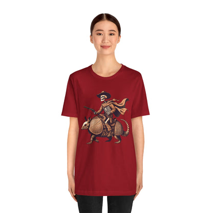 Cowboy Skeleton Riding Armadillo Shirt – Howdy Western Texas Rodeo Tee