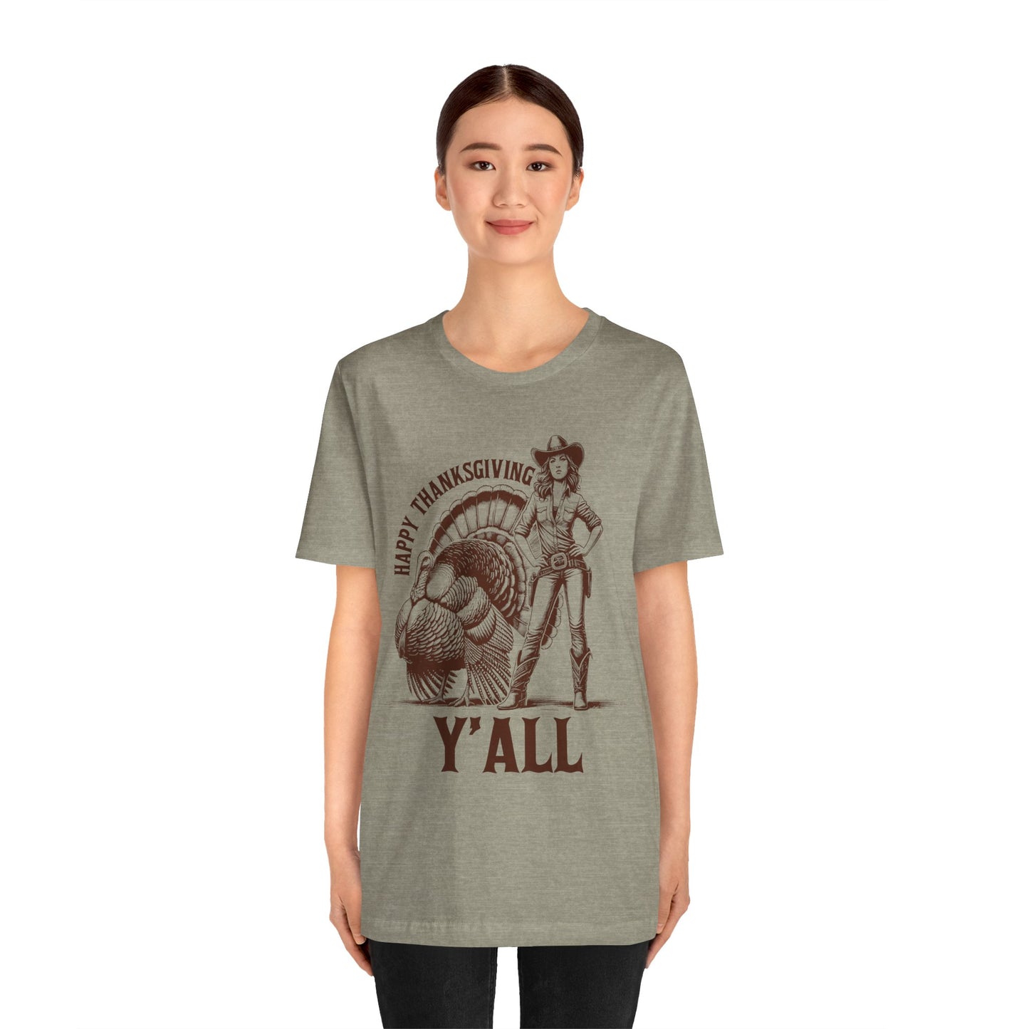 Happy Thanksgiving Y’all Shirt – Western Cowgirl Turkey Country Rodeo Tee