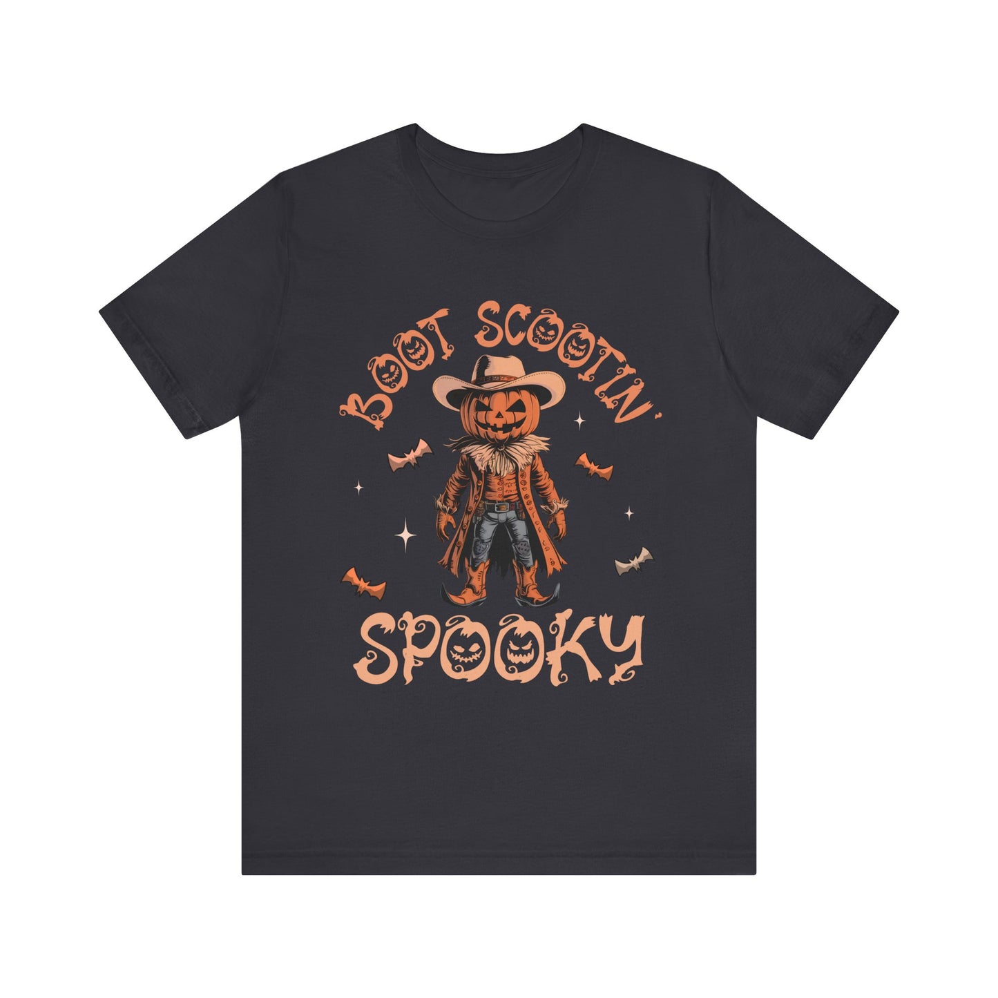 Boot Scootin’ Spooky Shirt – Funny Cowboy Pumpkin Head Western Halloween Tee