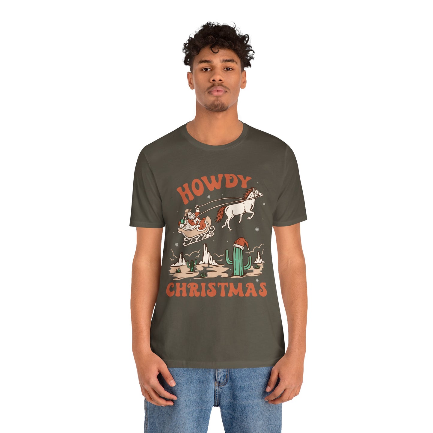 Howdy Christmas Shirt – Vintage Cowboy Santa on Horse Retro Western Holiday Tee