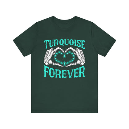 Western Turquoise Forever Shirt – Gemstone Skeleton Hand Heart Rodeo Tee