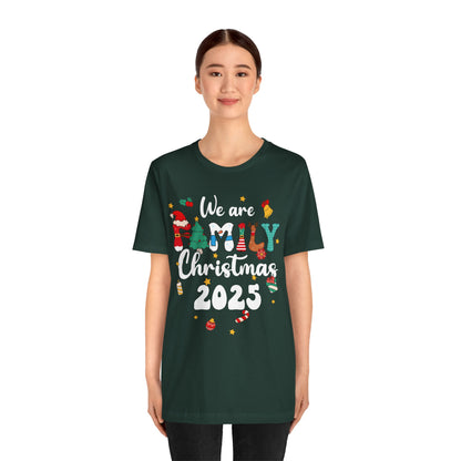 We Are Family Christmas 2025 Shirt – Groovy Snowman & Xmas Tree Matching Tee