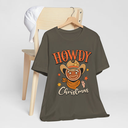 Christmas Howdy Cowboy Gingerbread Shirt – Funny Retro Western Holiday Pajama Tee