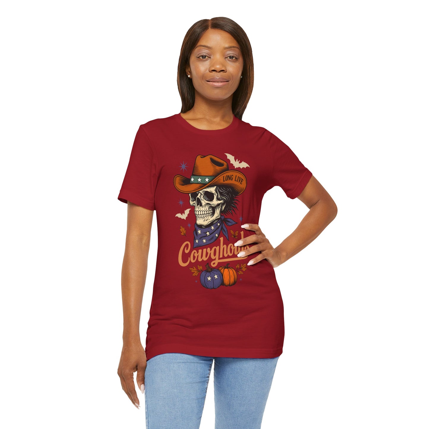 Cowghouls Shirt – Long Live Halloween Skeleton Cowboy Western Ghost Tee