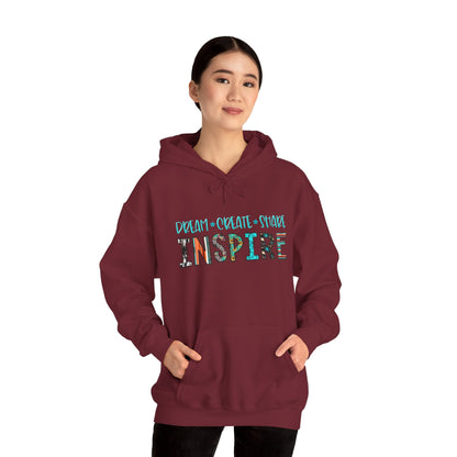 Dream Create Share Inspire Hoodie – Motivational Teacher Western Pullover