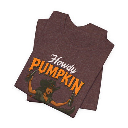 Howdy Pumpkin Shirt – Funny Black Cowgirl Western Halloween Tee