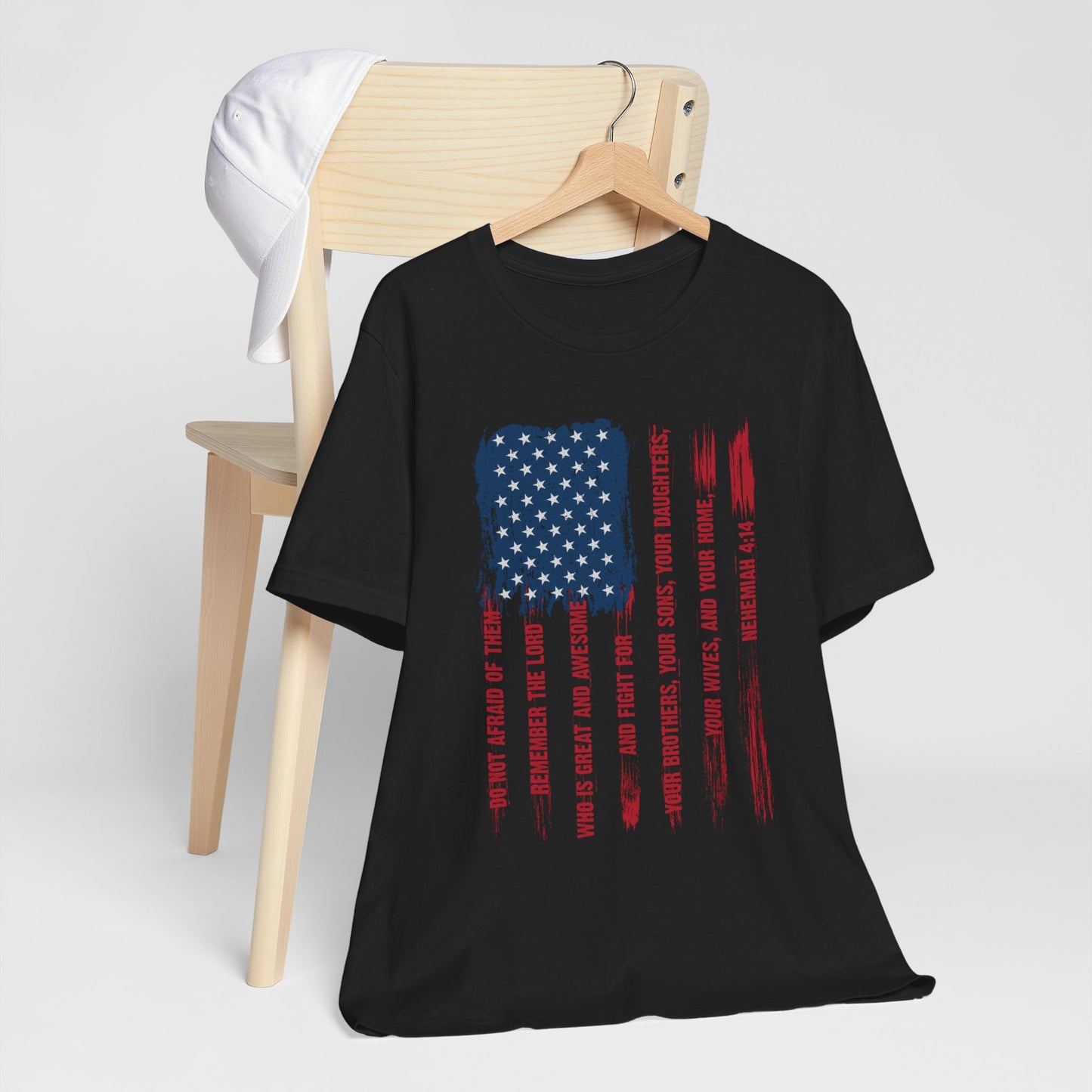 Legacy Dads Shirt – USA Flag Nehemiah 4:14 Christian Men’s Faith Tee
