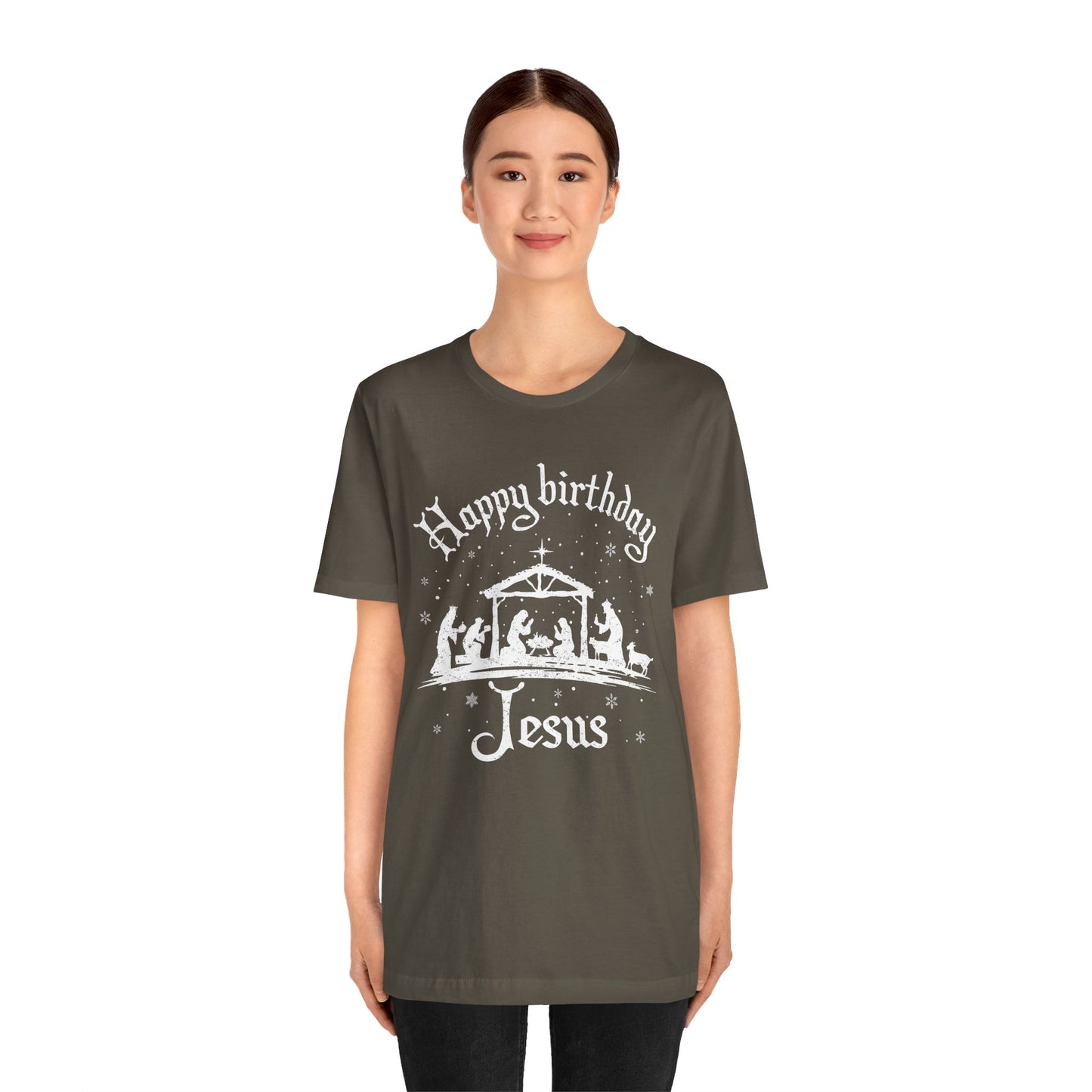 Happy Birthday Jesus Shirt – Christian Nativity Faith-Focused Christmas Tee