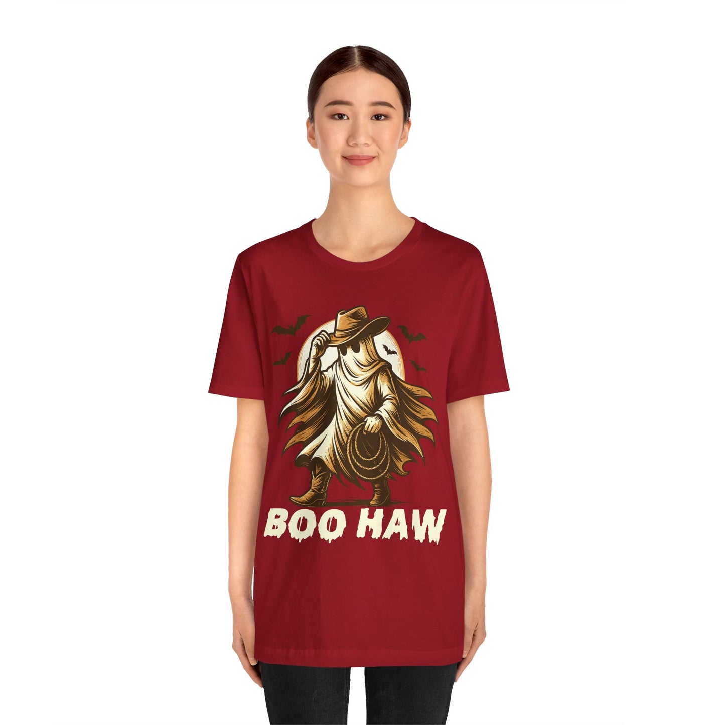 Boo Haw Shirt Ghost Cowboy Western Halloween Tee, Funny Rodeo Spirit Fall Outfit