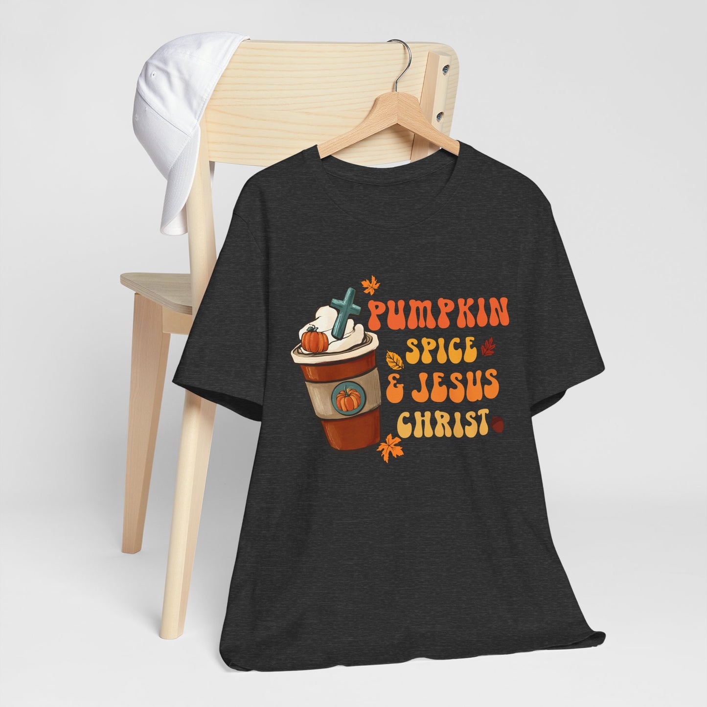 Pumpkin Spice Latte & Jesus Christ Shirt – Groovy Christian Fall Thanksgiving Tee