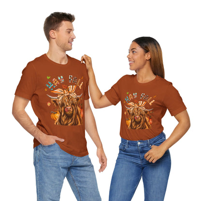Hay Fall Highland Cow Shirt – Thankful Heifer Cute Farm Girl Thanksgiving Tee