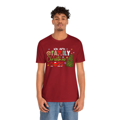 We Are Family Christmas Shirt – Matching Holiday Tee with Christmas Tree Lights