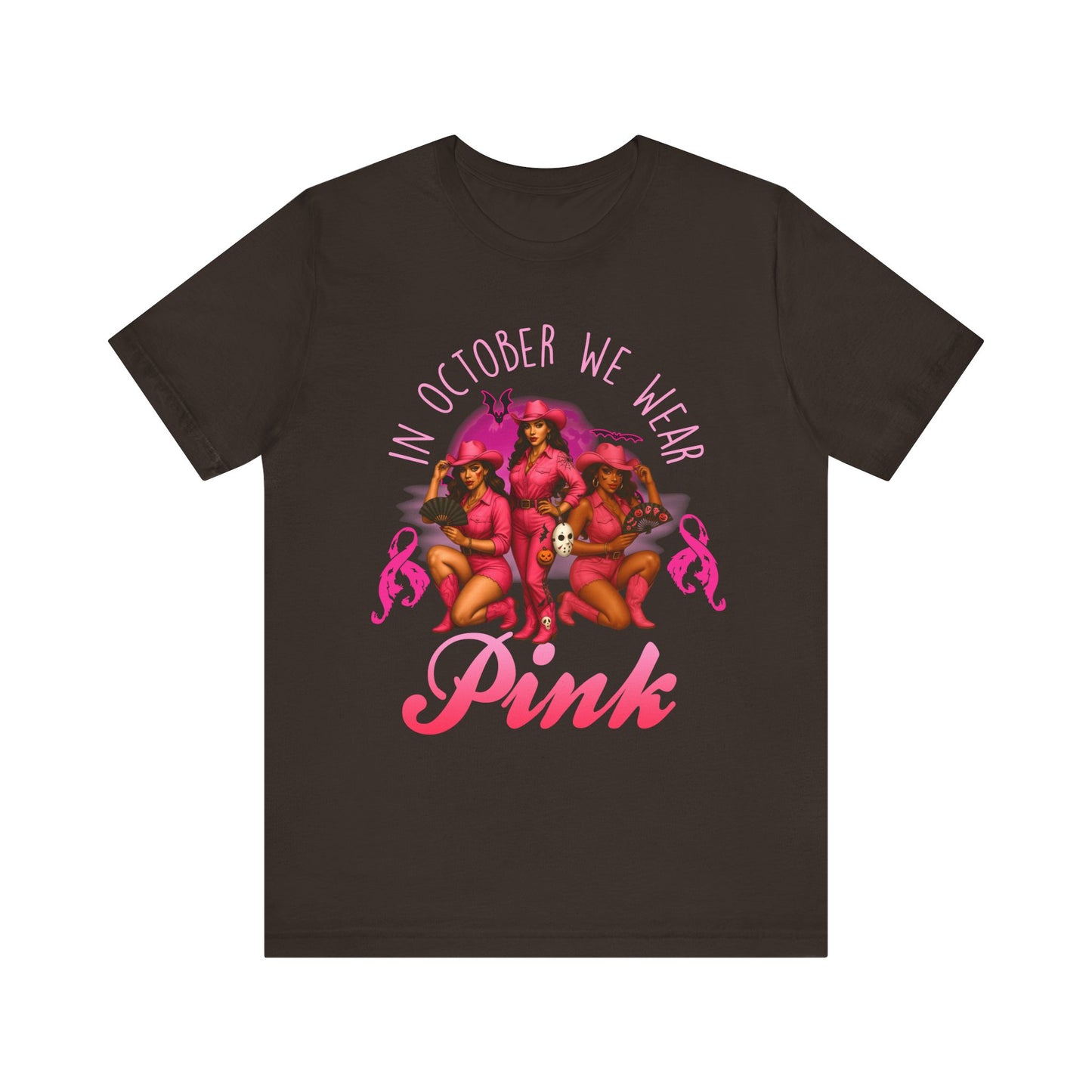 In October We Wear Pink Shirt – Western Cowgirl Breast Cancer Awareness Tee