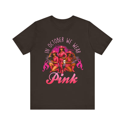 In October We Wear Pink Shirt – Western Cowgirl Breast Cancer Awareness Tee