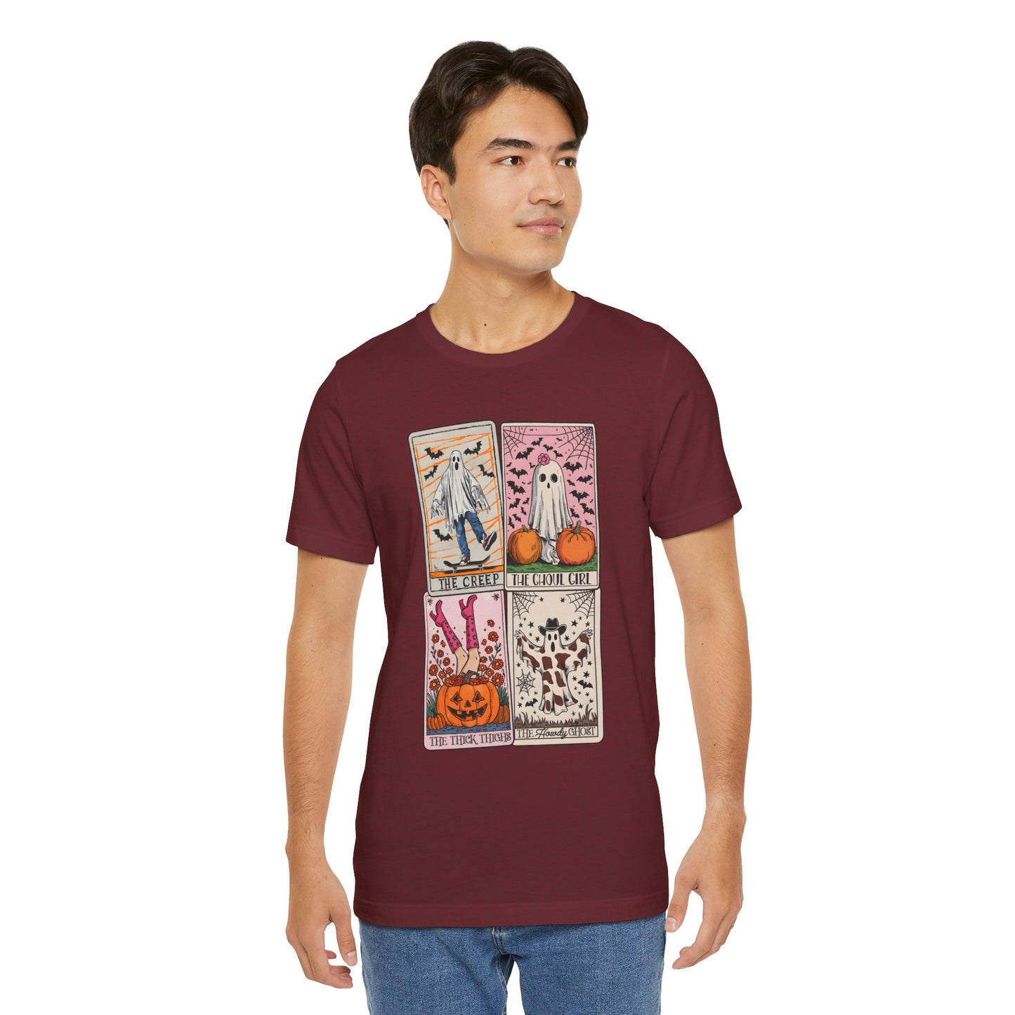 Halloween Tarot Card Ghost Shirt – The Creep, The Ghoul Girl, The Floaty Tee