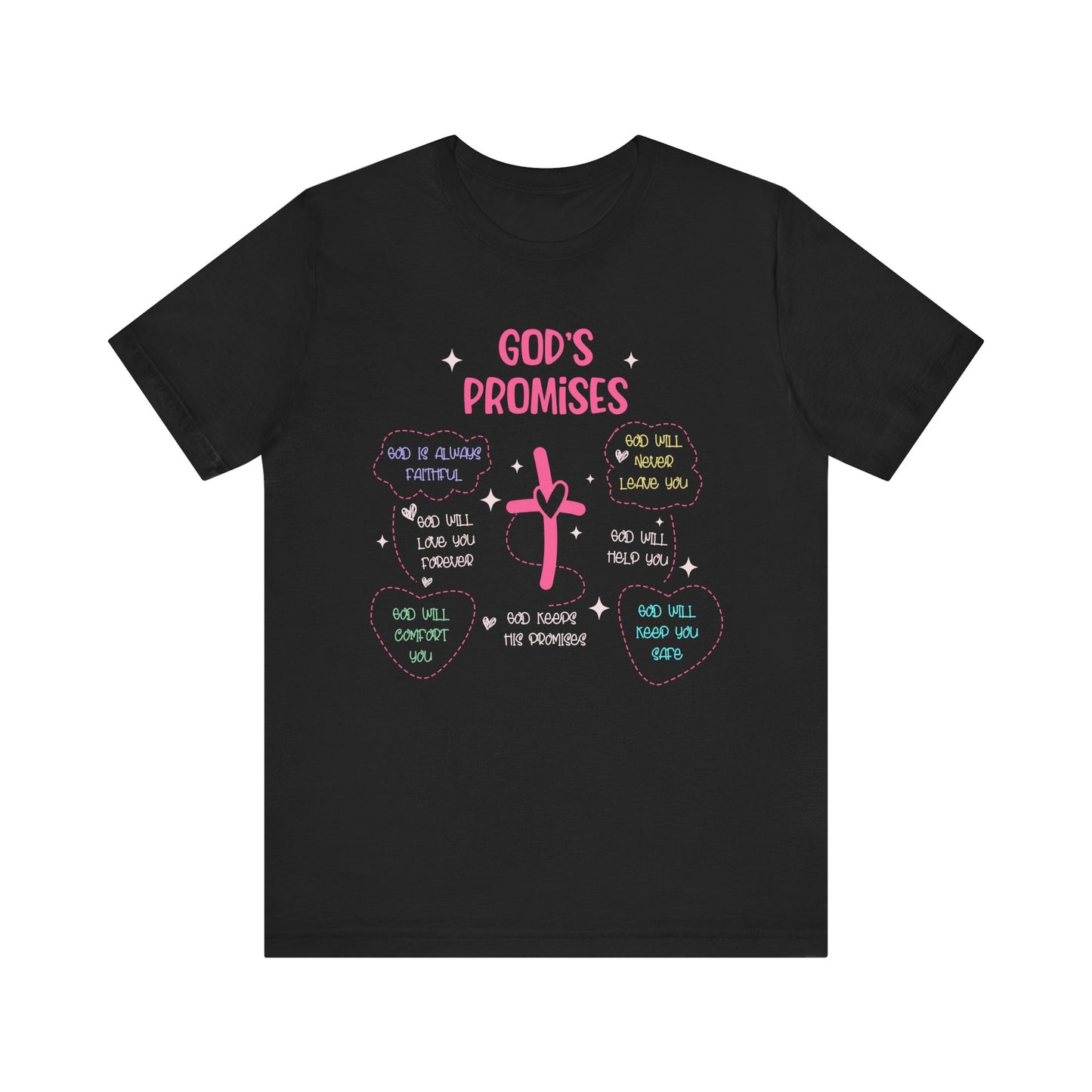 God’s Promise Shirt – Christian Rainbow Cross Bible Verse Faith Scripture Tee
