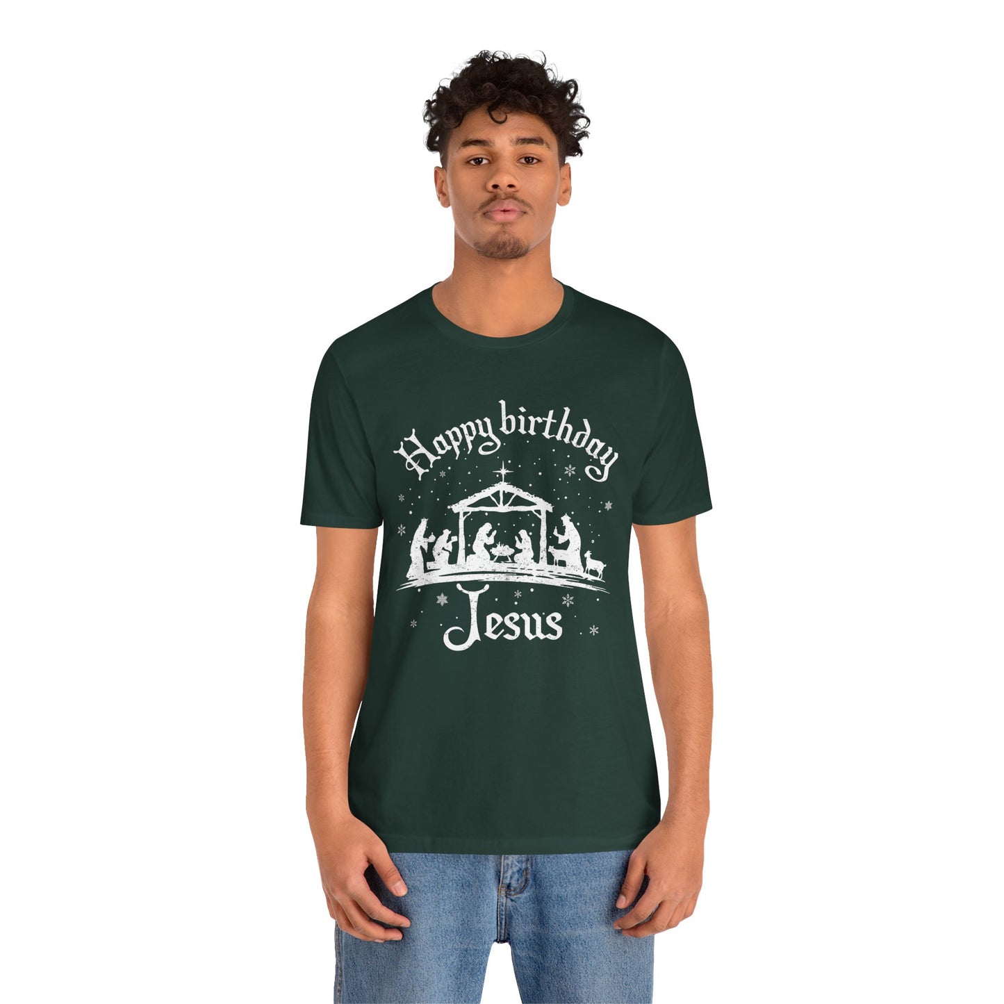 Happy Birthday Jesus Shirt – Christian Nativity Faith-Focused Christmas Tee